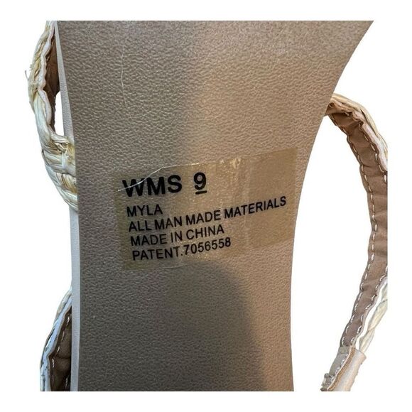 Dolce Vita Womens Myla Square Toe Braided Raffia Block Heel Sandals Beige Size 9 - Picture 3 of 11